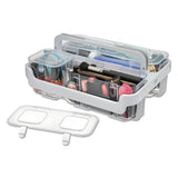 Stackable Caddy Organizer With S, M And L Containers, White Caddy, Clear Containers
