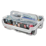 Stackable Caddy Organizer With S, M And L Containers, White Caddy, Clear Containers