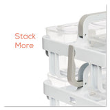 Stackable Caddy Organizer With S, M And L Containers, White Caddy, Clear Containers