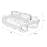Stackable Caddy Organizer With S, M And L Containers, White Caddy, Clear Containers