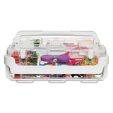 Stackable Caddy Organizer With S, M And L Containers, White Caddy, Clear Containers