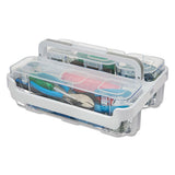 Stackable Caddy Organizer With S, M And L Containers, White Caddy, Clear Containers