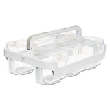 Stackable Caddy Organizer With S, M And L Containers, White Caddy, Clear Containers