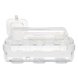 Stackable Caddy Organizer With S, M And L Containers, White Caddy, Clear Containers