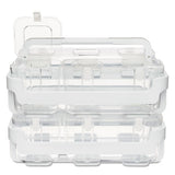 Stackable Caddy Organizer With S, M And L Containers, White Caddy, Clear Containers