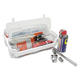 Stackable Caddy Organizer With S, M And L Containers, White Caddy, Clear Containers