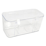 Stackable Caddy Organizer With S, M And L Containers, White Caddy, Clear Containers