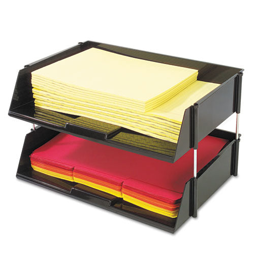 Industrial Tray Side-load Stacking Tray Set, 2 Sections, Letter To Legal Size Files, 16.38
