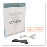 Superior Image Cubicle Sign Holder, 8 1-2 X 11 Insert, Clear