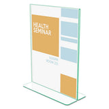 Superior Image Premium Green Edge Sign Holders, 8 1-2 X 11 Insert, Clear-green