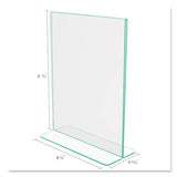 Superior Image Premium Green Edge Sign Holders, 8 1-2 X 11 Insert, Clear-green