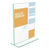 Superior Image Premium Green Edge Sign Holders, 8 1-2 X 11 Insert, Clear-green