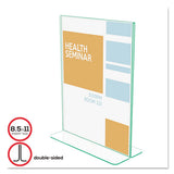 Superior Image Premium Green Edge Sign Holders, 8 1-2 X 11 Insert, Clear-green