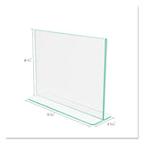 Superior Image Premium Green Edge Sign Holders, 11 X 8 1-2 Insert, Clear-green