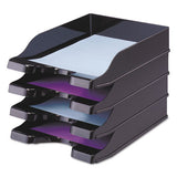 Docutray Multi-directional Stacking Tray Set, 2 Sections, Letter To Legal Size Files, 10.13" X 13.63" X 2.5", Black, 2-pack