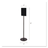 Double-sided Magnetic Sign Display, 8 1-2 X 11 Insert, 56" Tall, Clear-black