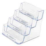 4-pocket Business Card Holder, 200 Card Cap, 3 15-16 X 3 3-4 X 3 1-2, Clear