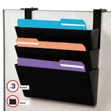 Docupocket Stackable Three-pocket Partition Wall File, Letter, 13 X 4 X 7, Black