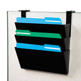 Docupocket Stackable Three-pocket Partition Wall File, Letter, 13 X 4 X 7, Black