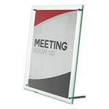 Superior Image Beveled Edge Sign Holder, Letter Insert, Clear-green-tinted Edges