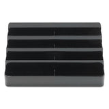 8-tier Recycled Business Card Holder, 400 Card Cap, 7 7-8 X 3 7-8 X 3 3-8, Black