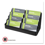 8-tier Recycled Business Card Holder, 400 Card Cap, 7 7-8 X 3 7-8 X 3 3-8, Black