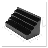 8-tier Recycled Business Card Holder, 400 Card Cap, 7 7-8 X 3 7-8 X 3 3-8, Black