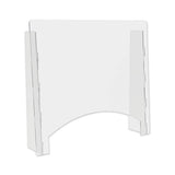 Counter Top Barrier With Pass Thru, 27" X 6" X 23.75", Polycarbonate, Clear, 2-carton