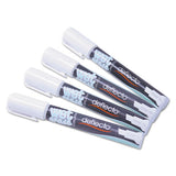 Wet Erase Markers, Medium Chisel Tip, White, 4-pack