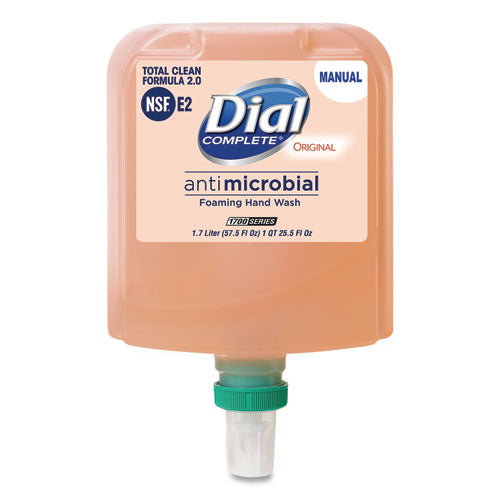 Dial 1700 Manual Refill Antimicrobial Foaming Hand Wash, Original, 1.7 L Bottle, 3-carton