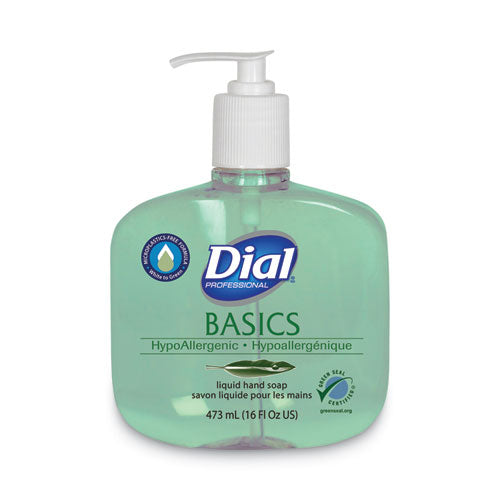 Basics Mp Free Liquid Hand Soap, Unscented, 16 Oz Pump Bottle, 12-carton