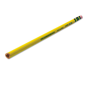 Tri-write Triangular Pencil, Hb (#2), Black Lead, Yellow Barrel, Dozen