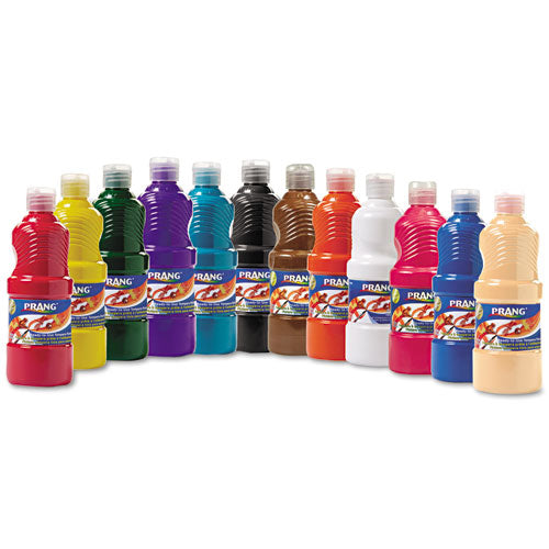 Ready-to-use Tempera Paint, 12 Assorted Colors, 16 Oz, 12-pack