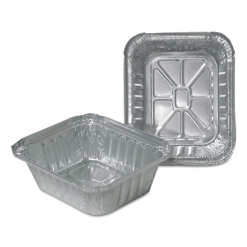 Aluminum Closeable Containers, 1 Lb Oblong, 5.75 X 4.88 X 1.81, Silver, 1,000-carton