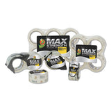 Max Packaging Tape With Pistol Grip Dispenser, 3" Core, 1.88" X 54.6 Yds, Crystal Clear