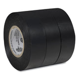Pro Electrical Tape, 1" Core, 0.75" X 50 Ft, Black, 3-pack