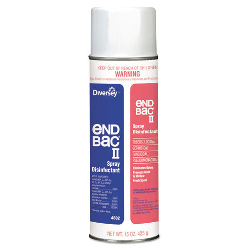 End Bac Ii Spray Disinfectant, Unscented, 15 Oz Aerosol, 12-carton
