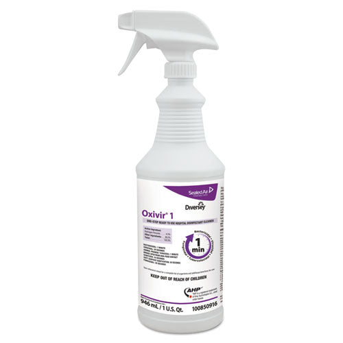 Oxivir 1 Rtu Disinfectant Cleaner, 32 Oz Spray Bottle, 12-carton