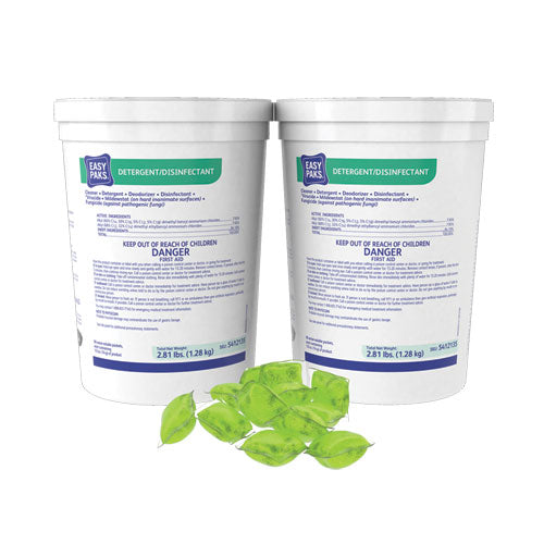 Detergent-disinfectant, Lemon Scent, .5oz, Packet, 90-tub, 2 Tubs-carton