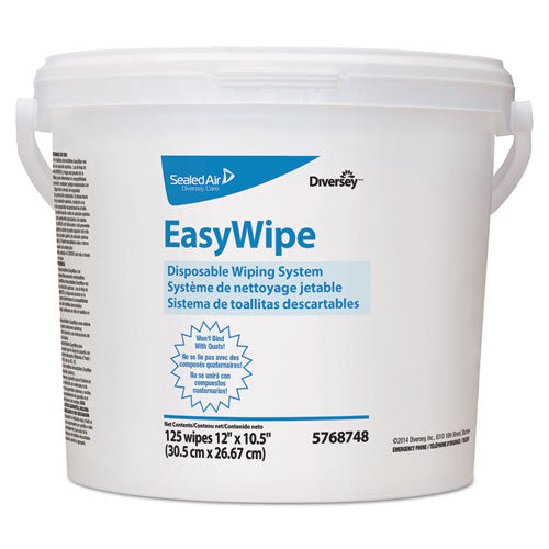 Easywipe Disposable Wiping Refill, 8 5-8 X 24 7-8, White, 125-bucket, 6-carton