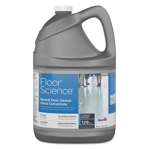 Floor Science Neutral Floor Cleaner Concentrate, Slight Scent, 1 Gal, 4-carton