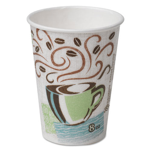 Perfectouch Hot Cups, Paper, 8oz, Coffee Dreams Design, 50-pack