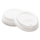 Dome Drink-thru Lids,10-16 Oz Perfectouch;12-20 Oz Wisesize Cup, White, 50-pack