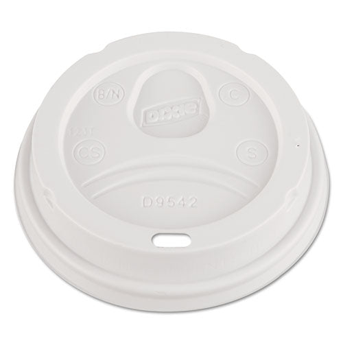 Dome Drink-thru Lids, Fits 12 Oz And 16 Oz Paper Hot Cups, White, 100-pack