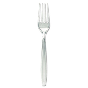 Plastic Cutlery, Forks, Heavyweight, Clear, 1,000-carton
