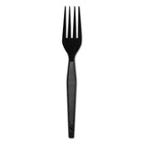 Plastic Cutlery, Heavyweight Forks, Black, 1,000-carton