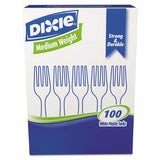 Plastic Cutlery, Heavy Mediumweight Fork, 100-box