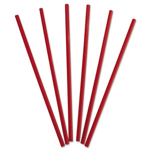 Wrapped Giant Straws, 10 1-4", Polypropylene, Red, 300-box, 4 Boxes-carton