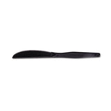 Plastic Tableware, Heavy Mediumweight Knives, Black, 100-box