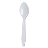 Lightweight Polystyrene Cutlery, Teaspoon, White, 1,000-carton